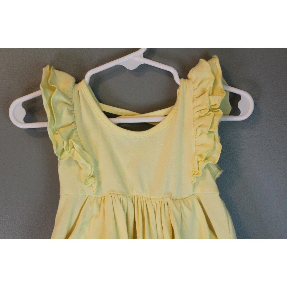 Serendipity Spring Summer Dress Yellow Size 9m Cotton Ruffles
